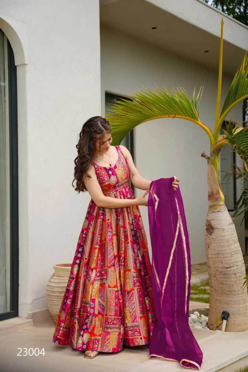Silk Anarkali Long Gown - MYLUXURY LANE ENTERPRISE